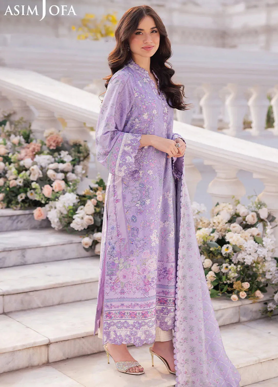 Asim Jofa Embroidered Grip Suits Unstitched 3 Piece AJ25CS AJRS-01 - Formal Collection