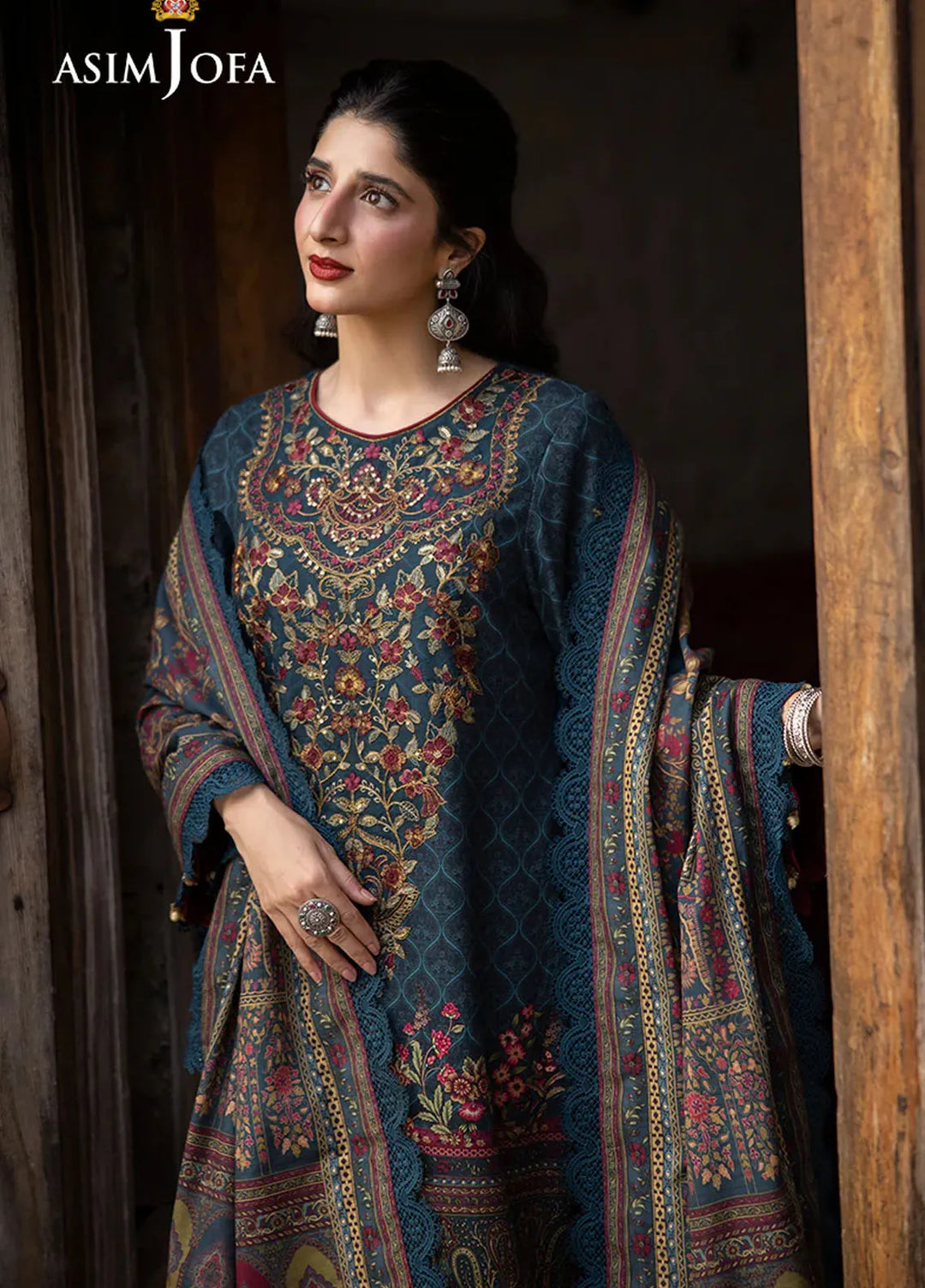 Asim Jofa Embroidered Khaddar Suits Unstitched 3 Piece AJ24UW AJUW-03 - Winter Collection