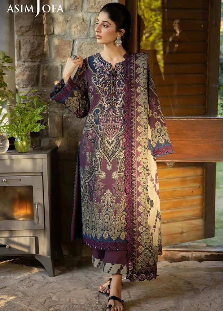 Asim Jofa Embroidered Khaddar Suits Unstitched 3 Piece AJ24UW AJUW-06 - Winter Collection