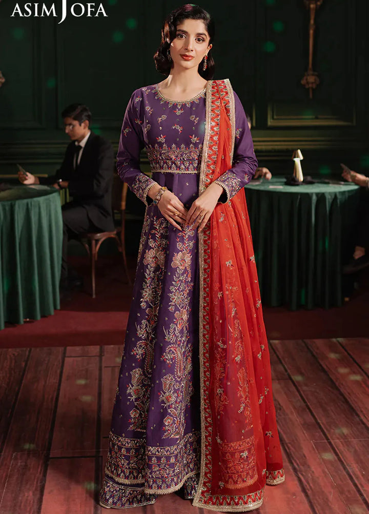 Asim Jofa Embroidered Lawn Suits Unstitched 3 Piece AJ25PF AJPF-23 - Festive Collection
