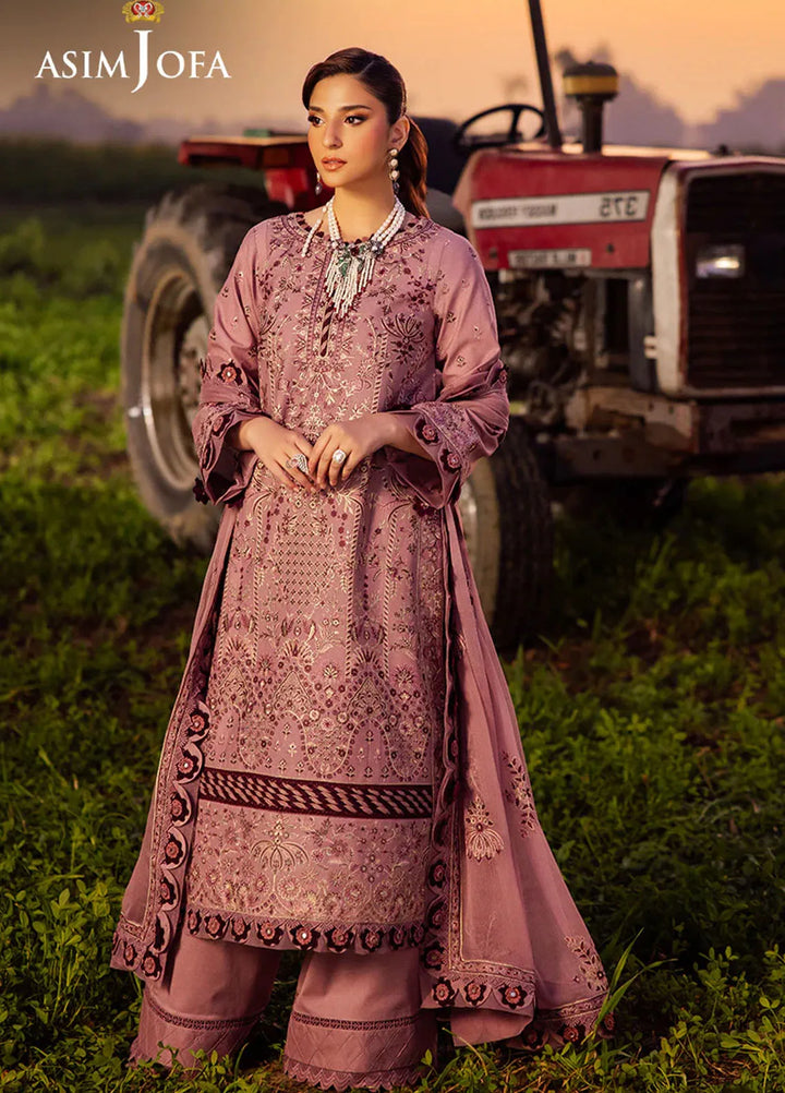 Asim Jofa Embroidered Lawn Suits Unstitched 3 Piece AJ25LL AJELL-02-UNS - Summer Collection