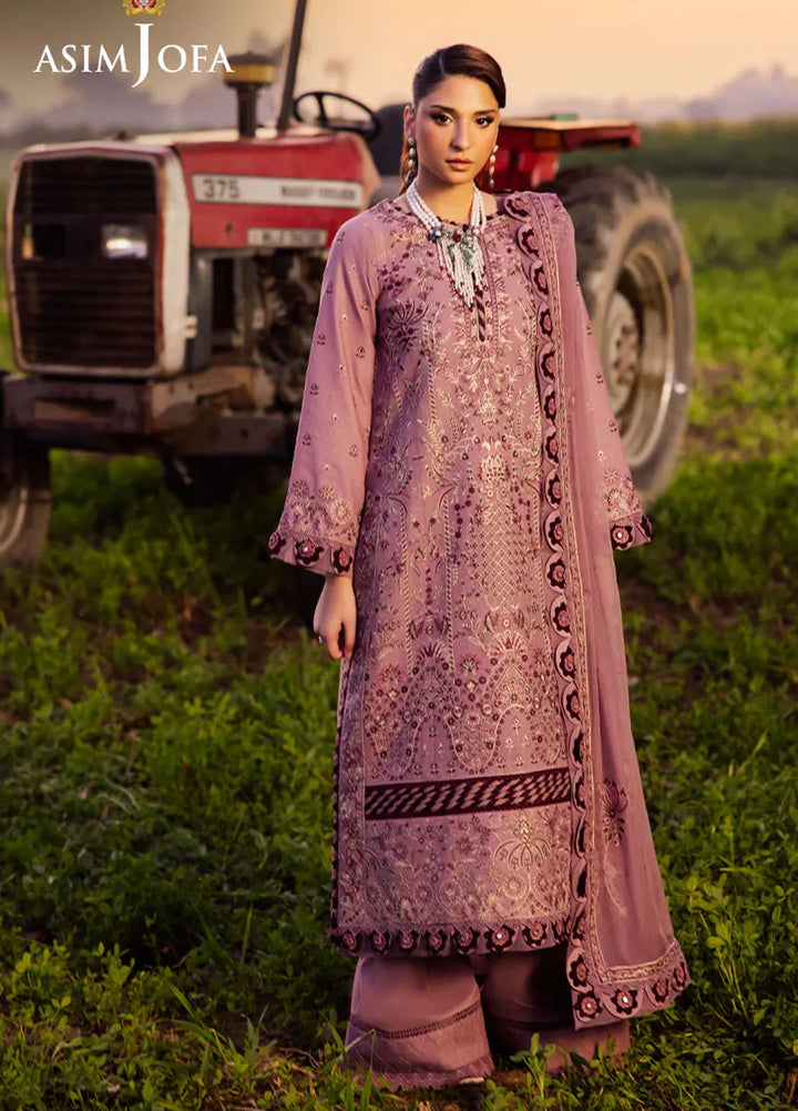 Asim Jofa Embroidered Lawn Suits Unstitched 3 Piece AJ25LL AJELL-02-UNS - Summer Collection