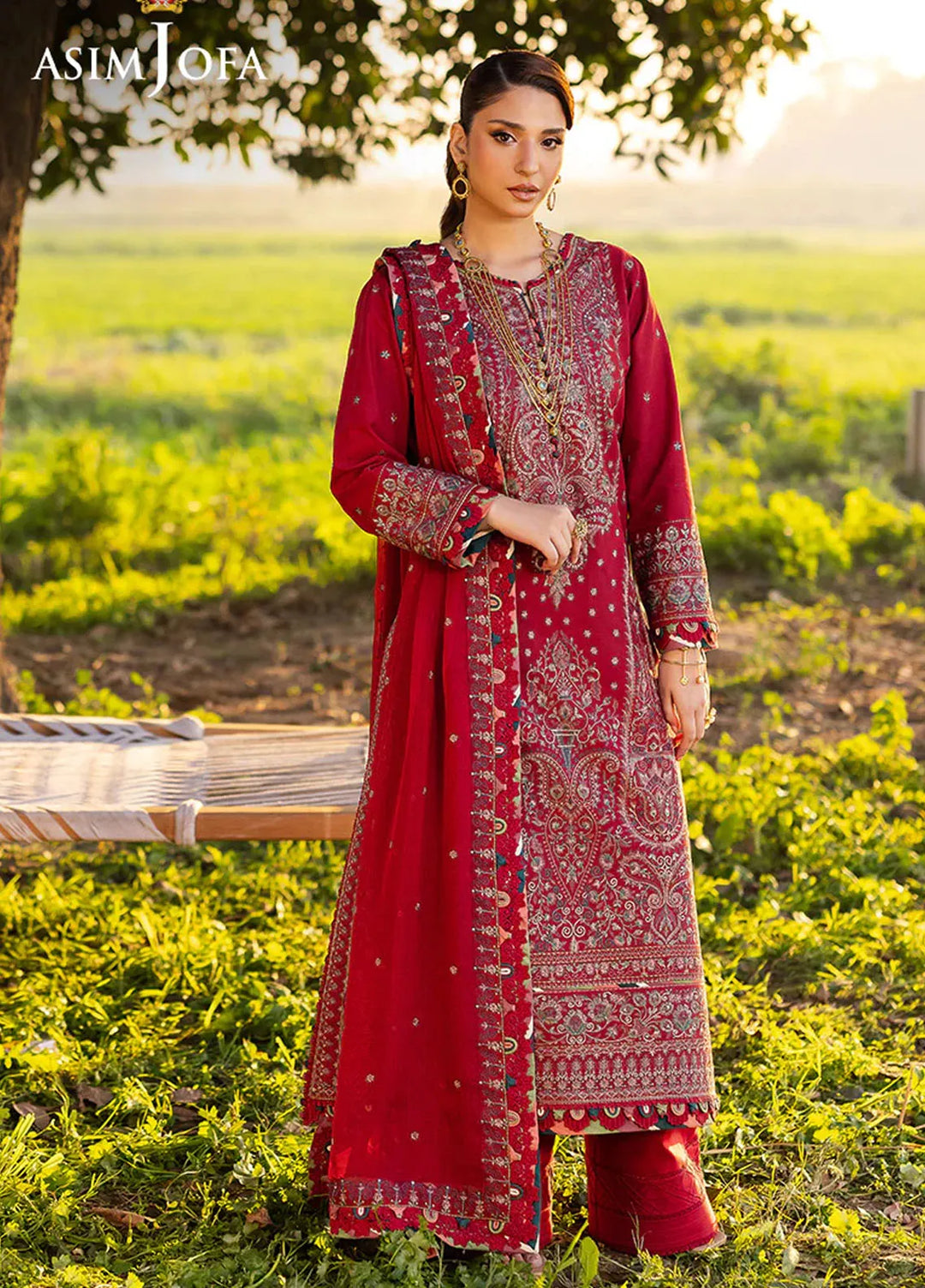 Asim Jofa Embroidered Lawn Suits Unstitched 3 Piece AJ25LL AJELL-06-UNS - Summer Collection