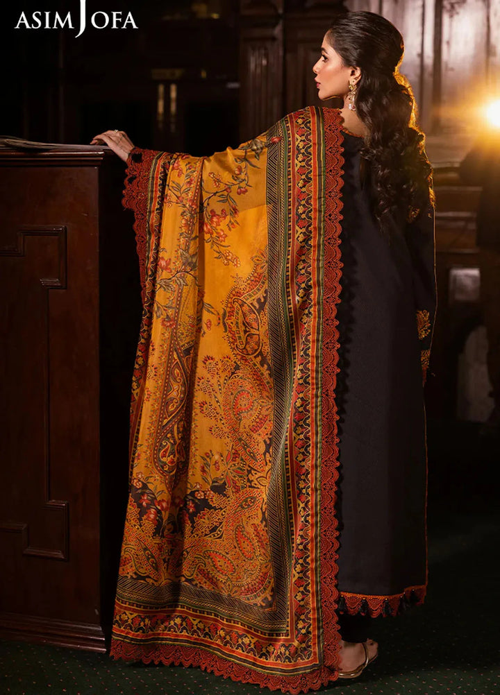 Asim Jofa Embroidered Lawn Suits Unstitched 3 Piece AJ25P5 AJUBJ-12 - Summer Collection
