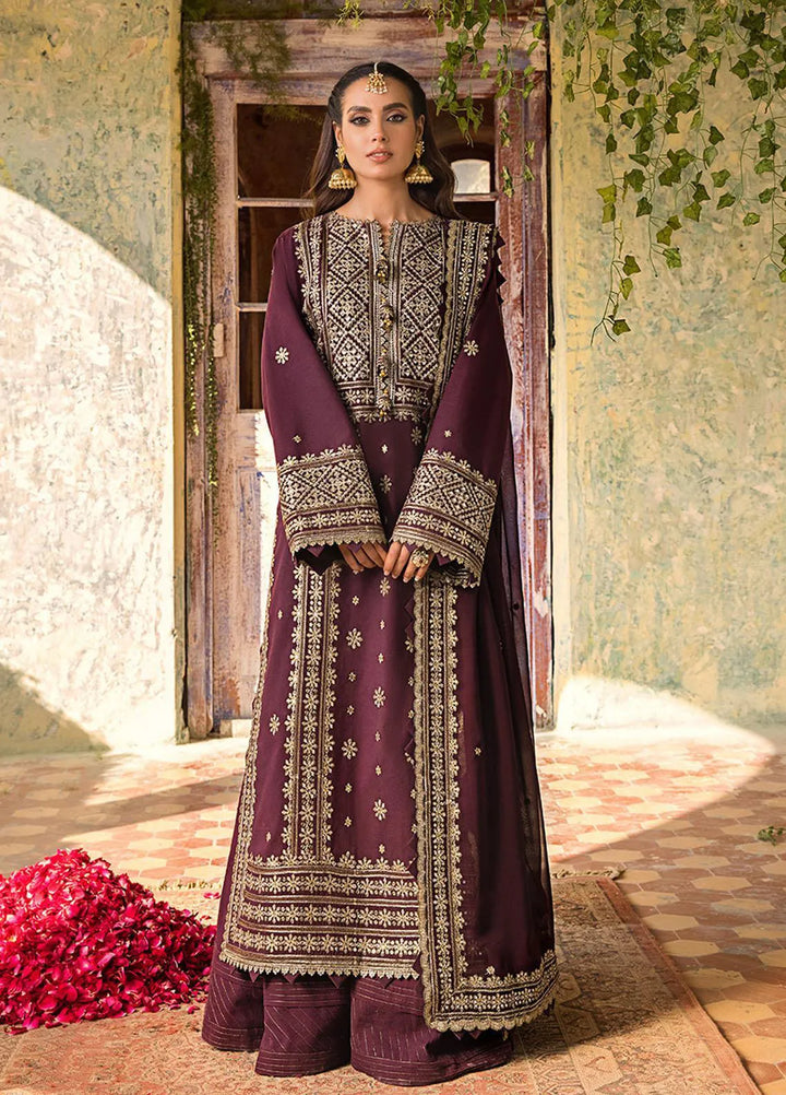 Asim Jofa Embroidered Lawn Unstitched Suit 3 Piece AJ23EL AJLR-08 - Luxury Lawn Collection