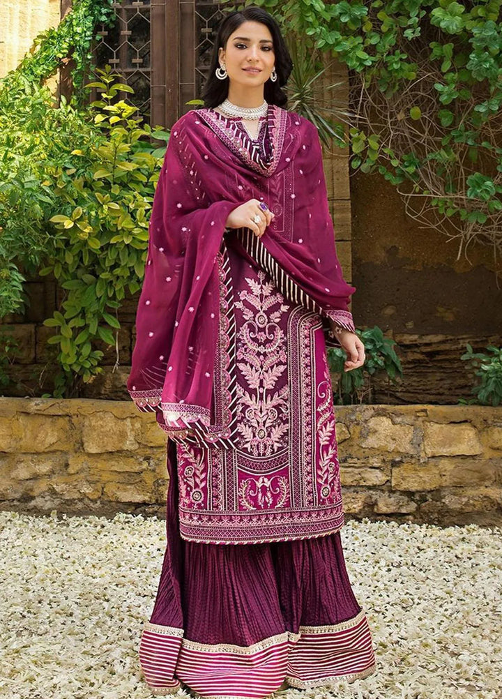 Asim Jofa Embroidered Lawn Unstitched Suit 3 Piece AJ23EL AJLR-21 - Luxury Lawn Collection
