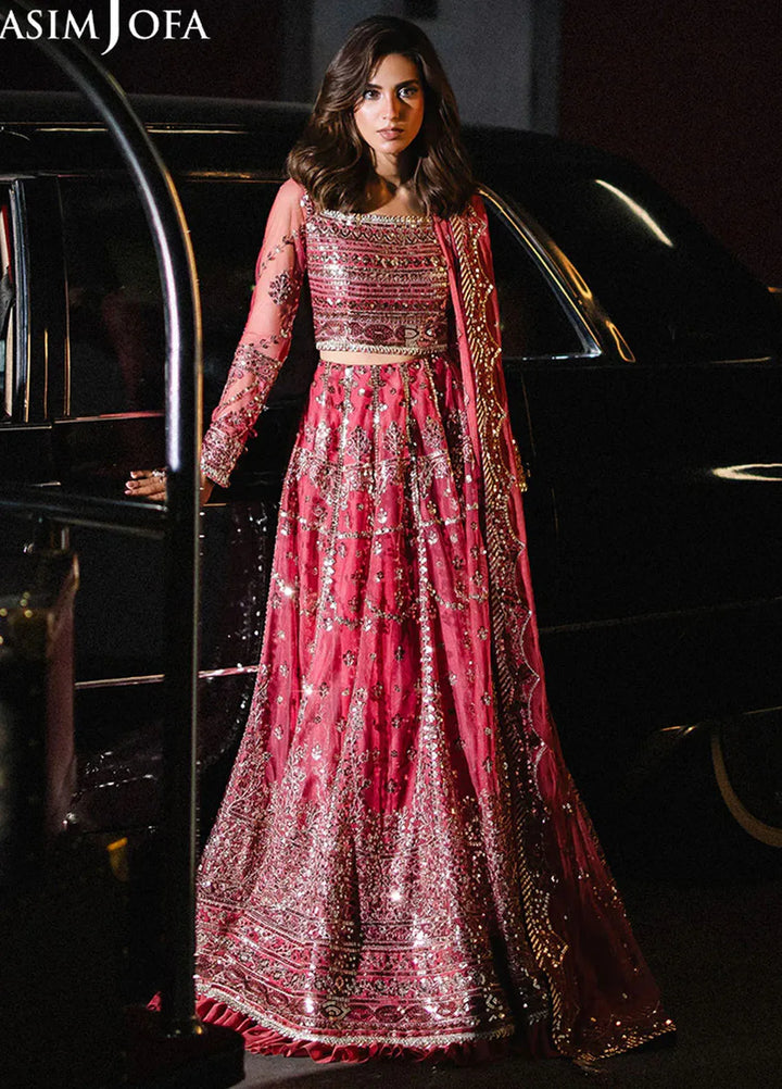 Asim Jofa Embroidered Net Suits Unstitched 3 Piece AJ25F AJFF-03 - Festive Collection