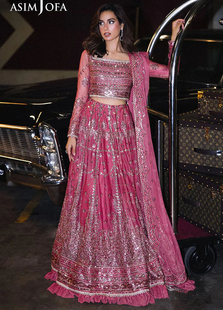 Asim Jofa Embroidered Net Suits Unstitched 3 Piece AJ25F AJFF-03 - Festive Collection