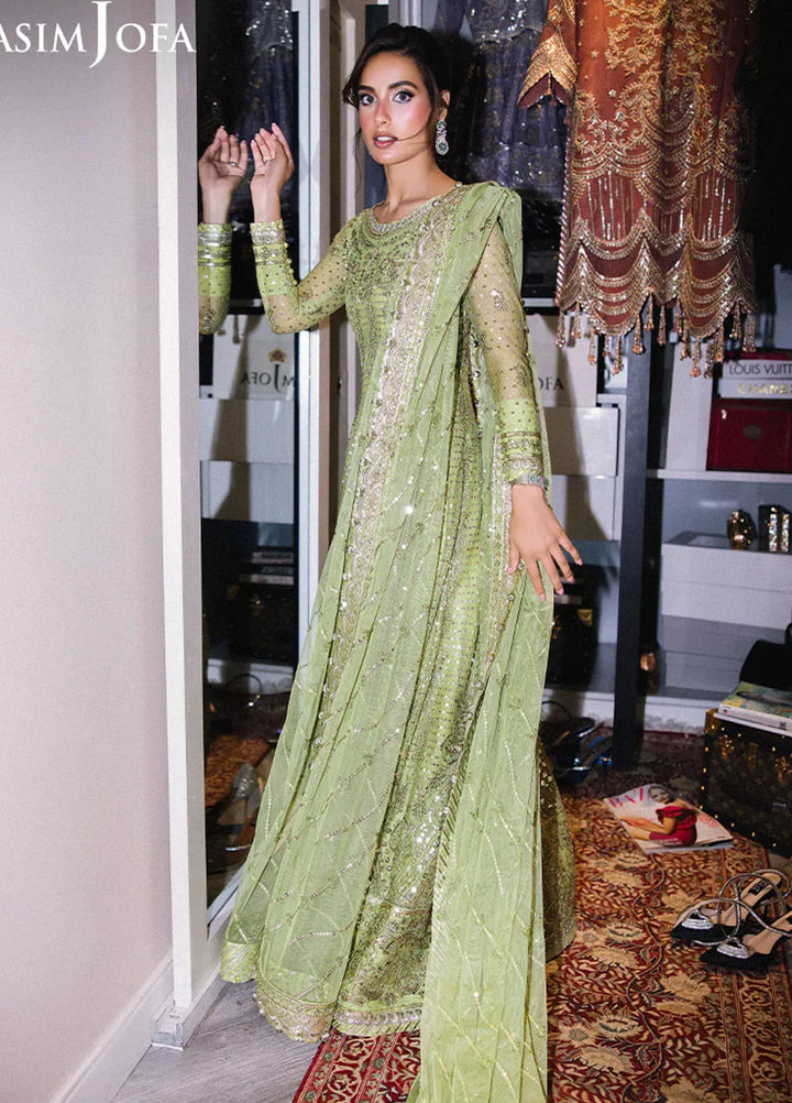 Asim Jofa Embroidered Net Suits Unstitched 3 Piece AJ25F AJFF-04 - Festive Collection