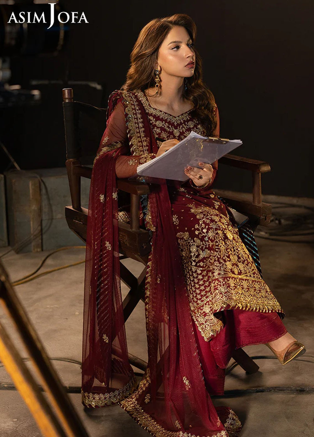 Asim Jofa Embroidered Net Suits Unstitched 3 Piece AJ25LD AJLLF-01 - Festive Collection