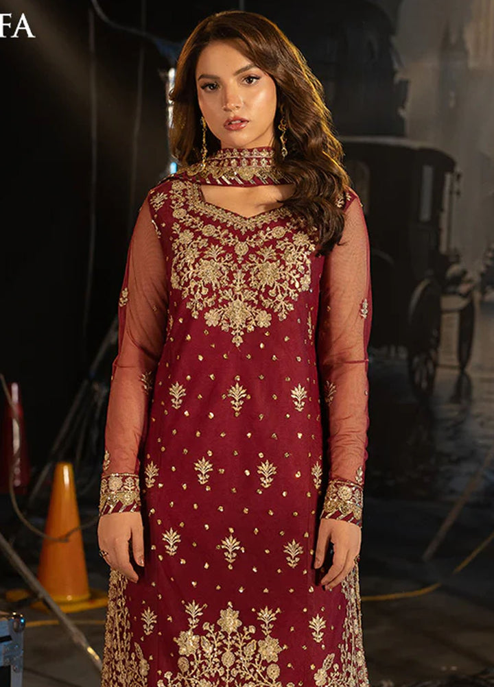 Asim Jofa Embroidered Net Suits Unstitched 3 Piece AJ25LD AJLLF-01 - Festive Collection