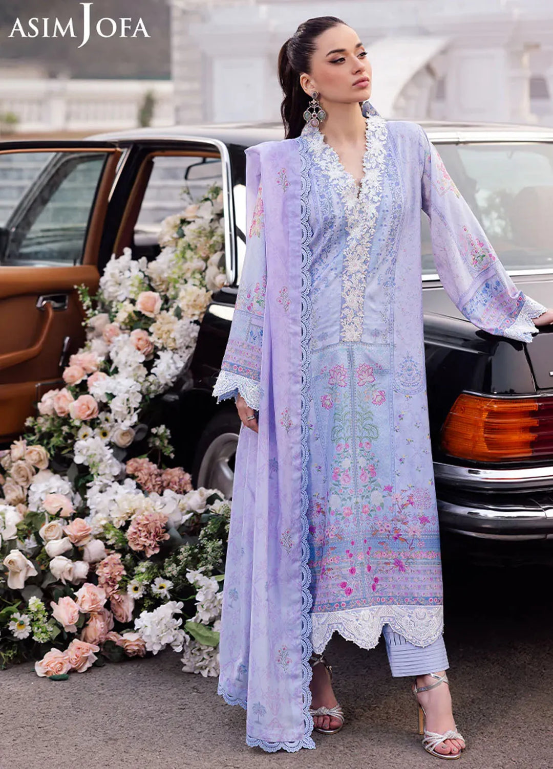 Asim Jofa Embroidered Silk Suits Unstitched 3 Piece AJ25CS AJRS-08 - Formal Collection