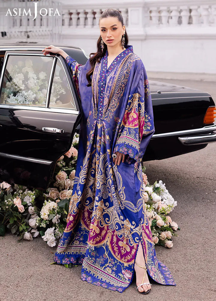 Asim Jofa Embroidered Silk Unstitched Kaftan AJ25CS AJRS-06 - Formal Collection