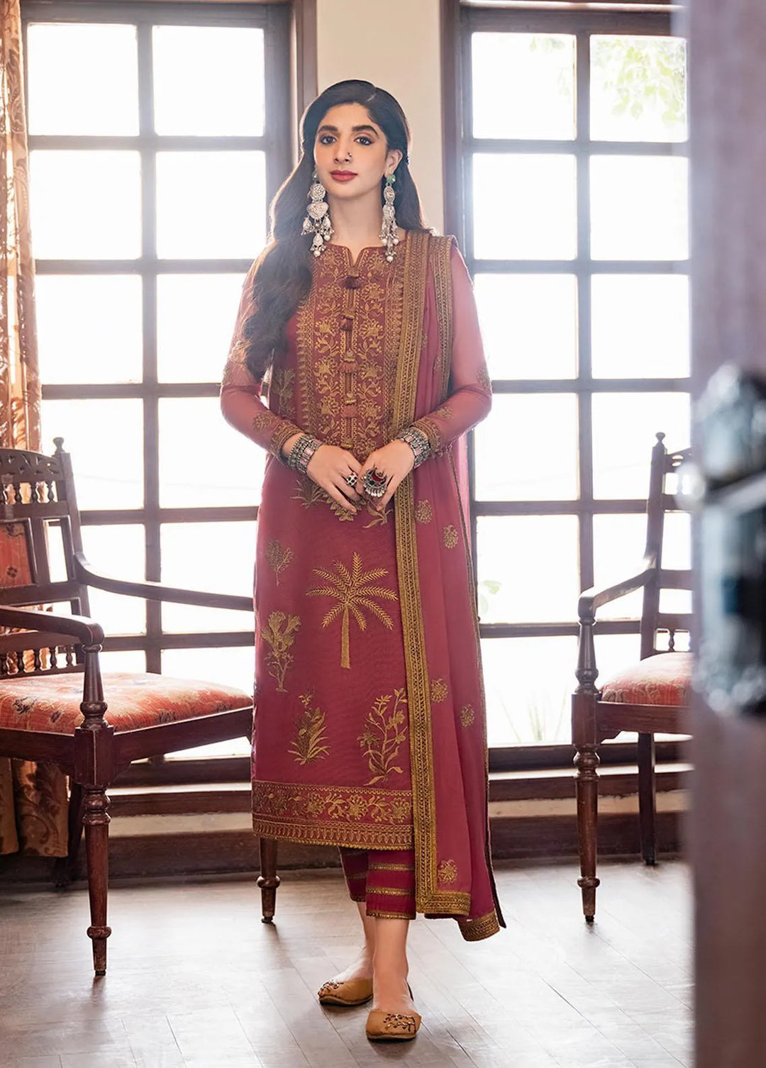 Asim Jofa Embroidered Unstitched Suit 3 Piece AJ23EF AJKM-06 - Festive Collection