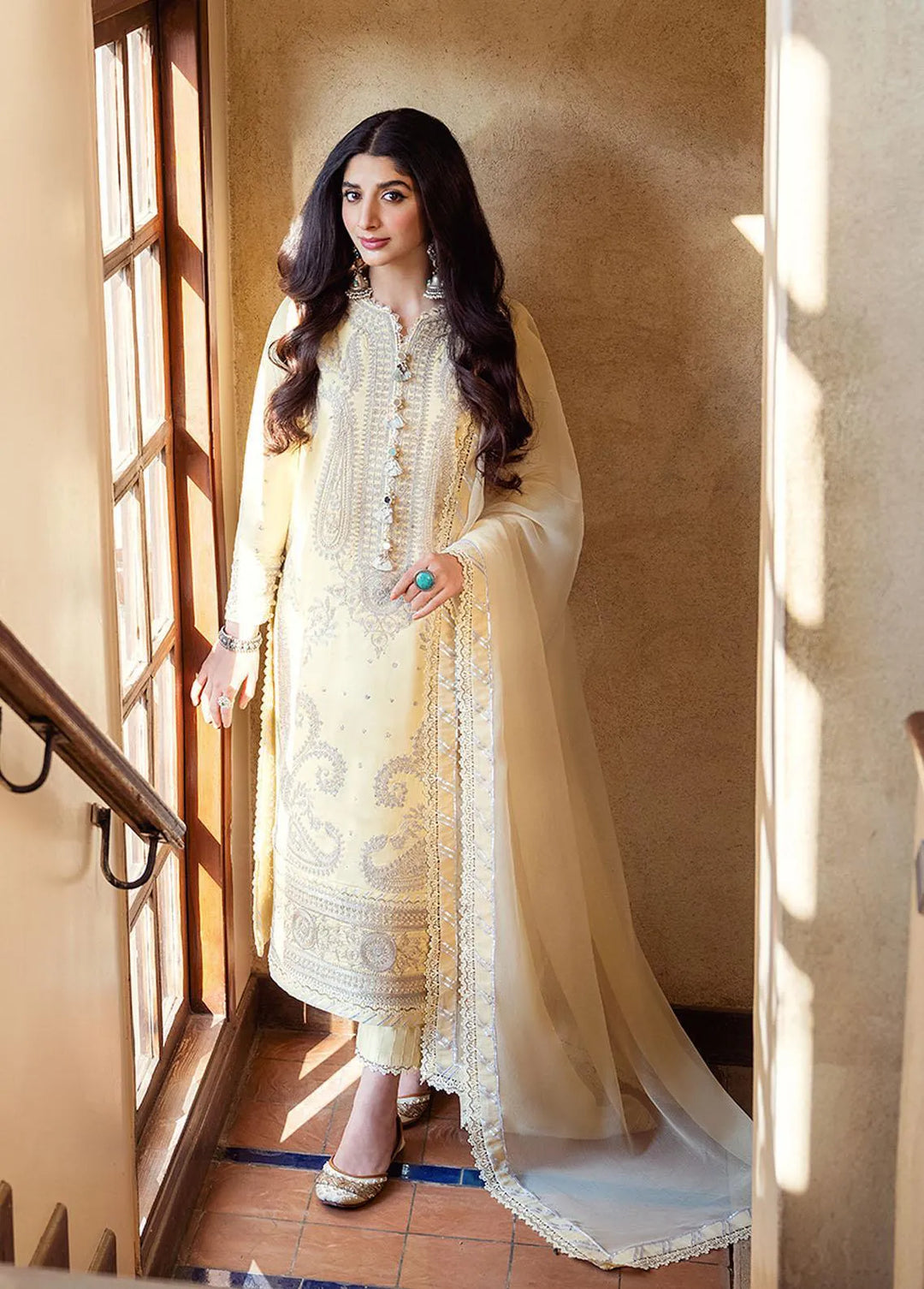 Asim Jofa Embroidered Unstitched Suit 3 Piece AJ23EF AJKM-10 - Festive Collection