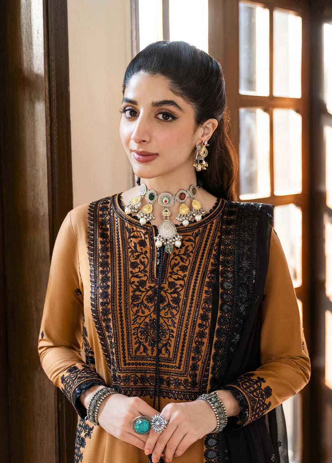 Asim Jofa Embroidered Unstitched Suit 3 Piece AJ23EF AJKM-14 - Festive Collection