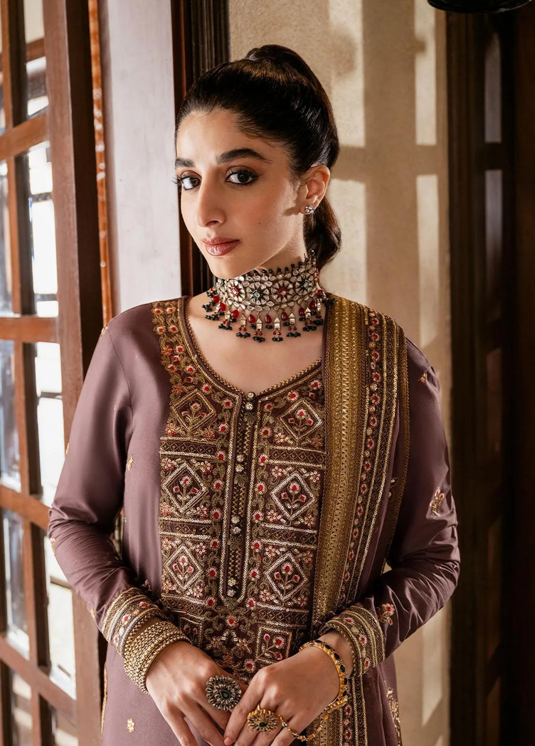 Asim Jofa Embroidered Unstitched Suit 3 Piece AJ23EF AJKM-18 - Festive Collection