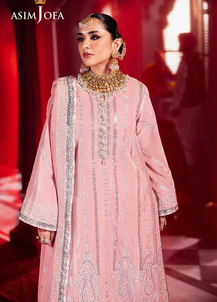 Asim Jofa Embroidered Velvet Suits Unstitched 3 Piece AJ24M AJMV-12 - Luxury Collection