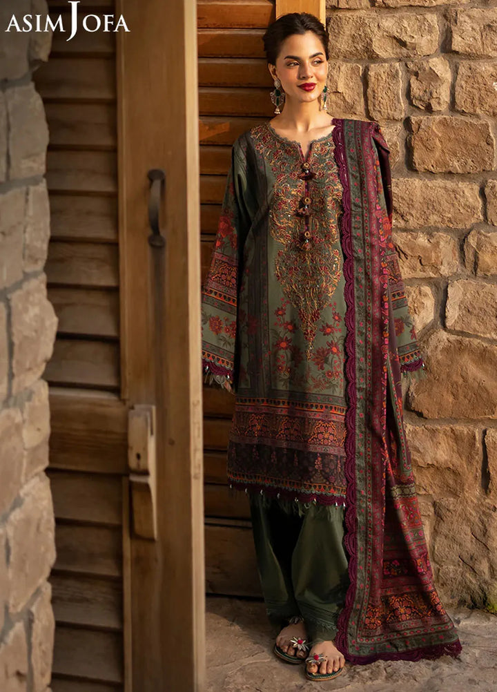 Asim Jofa Embroidered Viscose Suits Unstitched 3 Piece AJ24UW AJUW-17 - Winter Collection