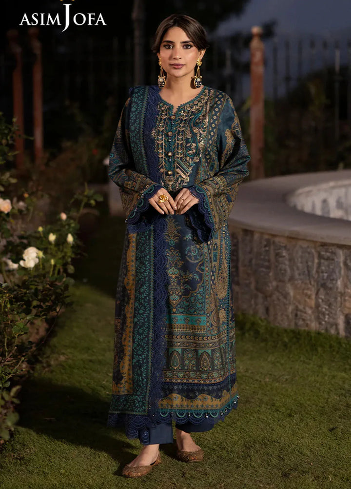 Asim Jofa Embroidered Viscose Suits Unstitched 3 Piece AJ24UW AJUW-20 - Winter Collection