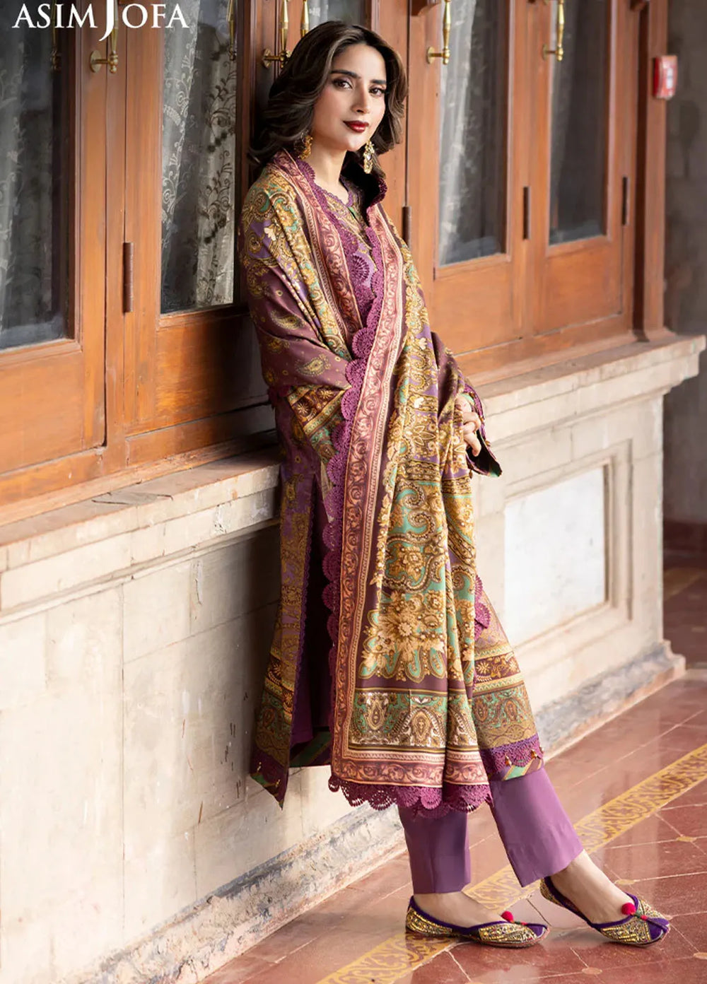 Asim Jofa Embroidered Viscose Suits Unstitched 3 Piece AJ24UW AJUW-22 - Winter Collection