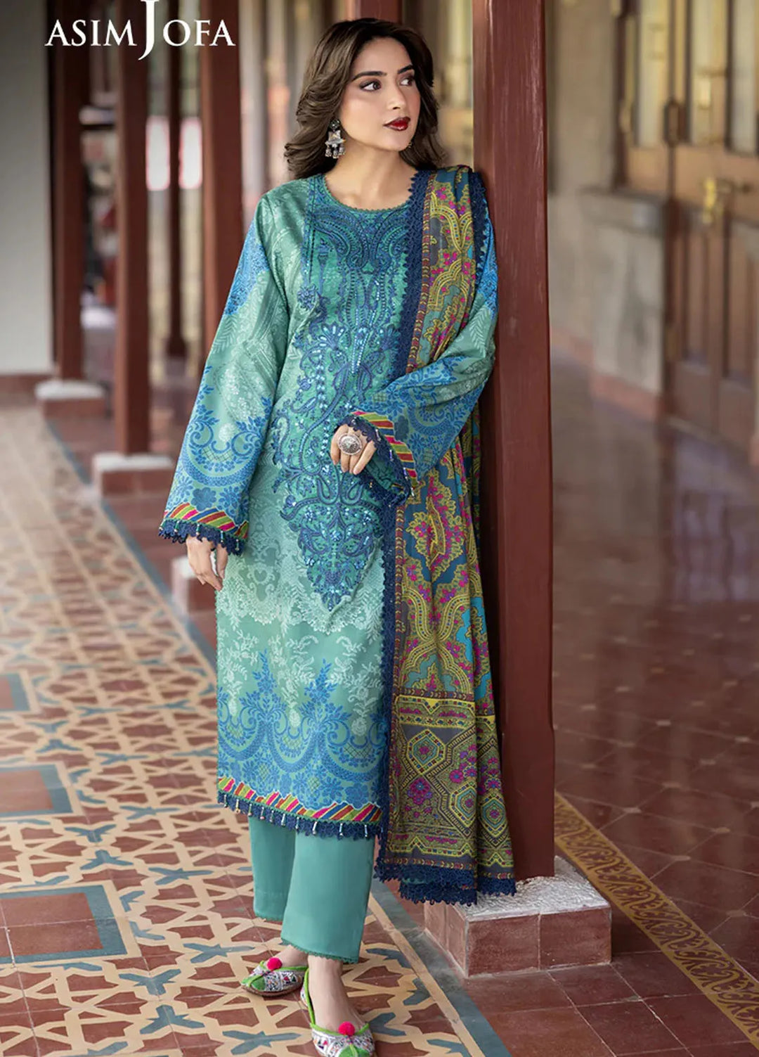 Asim Jofa Embroidered Viscose Suits Unstitched 3 Piece AJ24UW AJUW-24 - Winter Collection