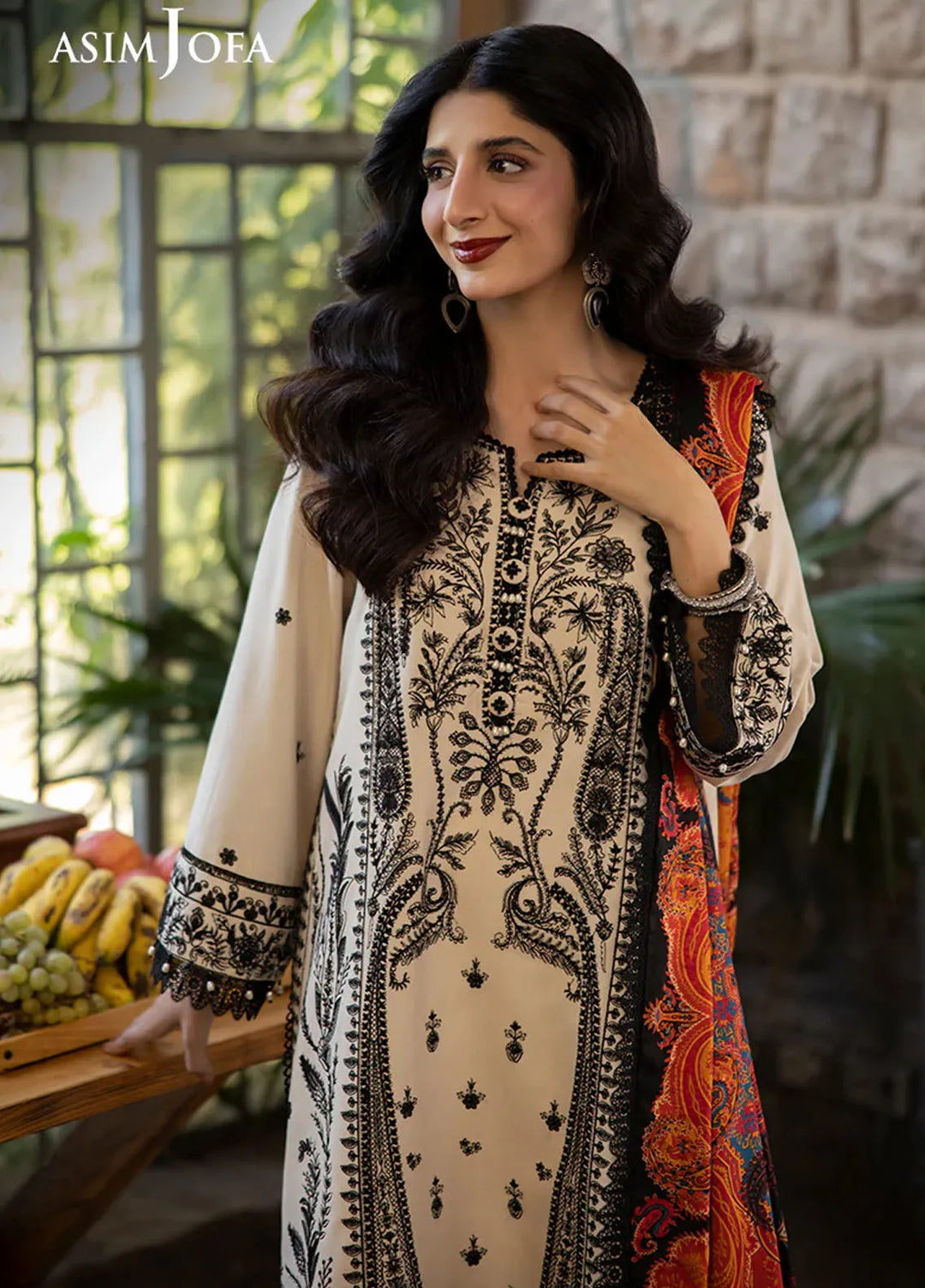 Asim Jofa Embroidered Viscose Suits Unstitched 3 Piece AJ24UW AJUW-26 - Winter Collection