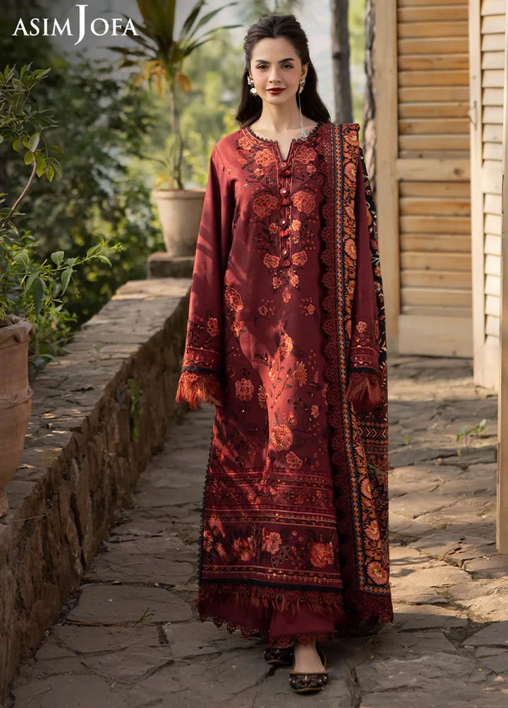 Asim Jofa Embroidered Viscose Suits Unstitched 3 Piece AJ24UW AJUW-27 - Winter Collection