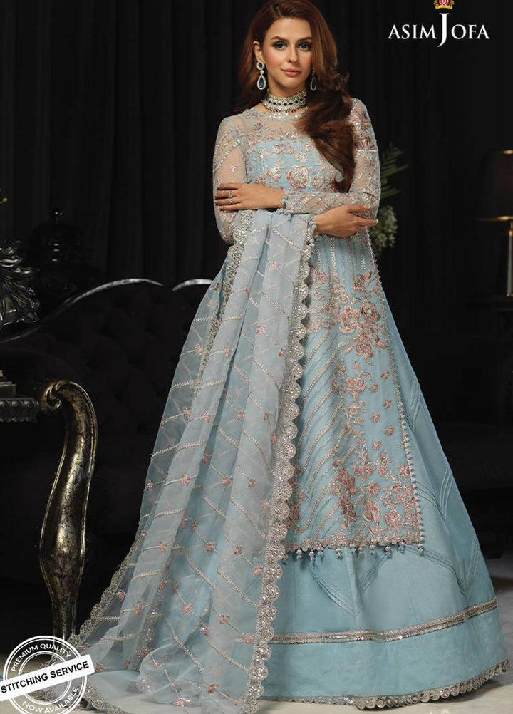 Asim Jofa Embroidered Organza Suits Unstitched 3 Piece AJ21IN AJN-15 - Luxury Formals Collection