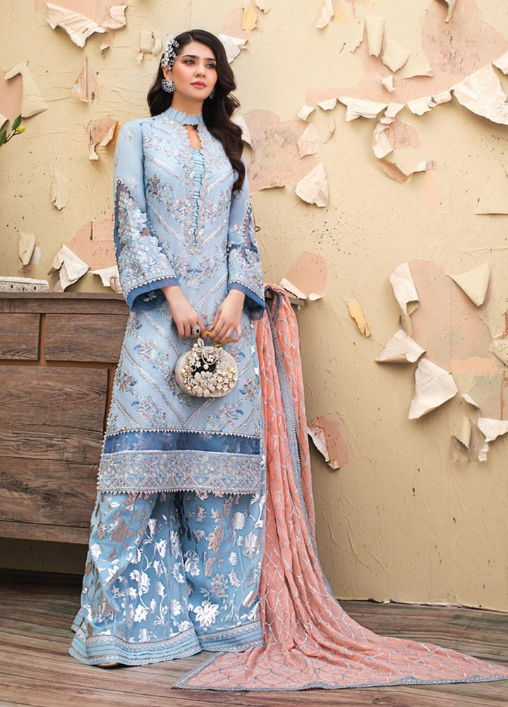 Asim Jofa Embroidered Raw Silk Suits Unstitched 3 Piece AJ21LE 02 - Luxury Collection