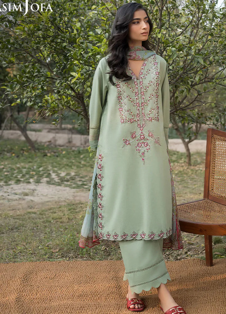 Asim Jofa Pret Embroidered Cambric 3 Piece Suit AJPB-107