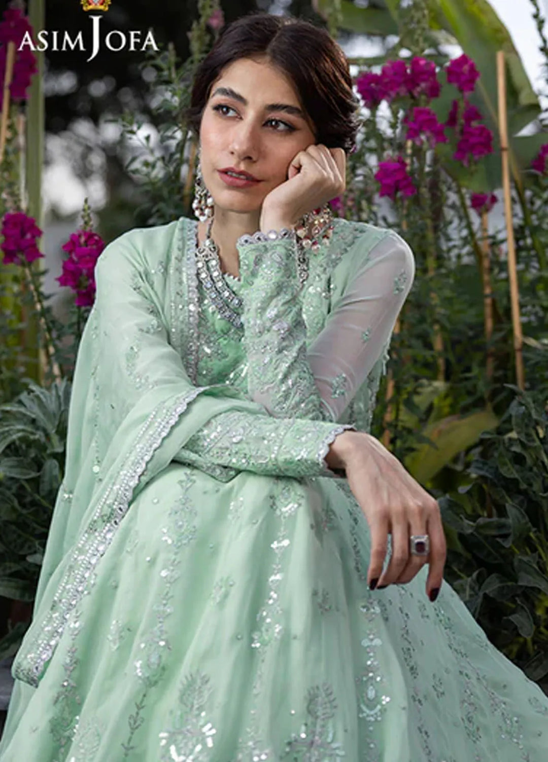 Asim Jofa Pret Embroidered Chiffon 3 Piece Suit AJJH-04