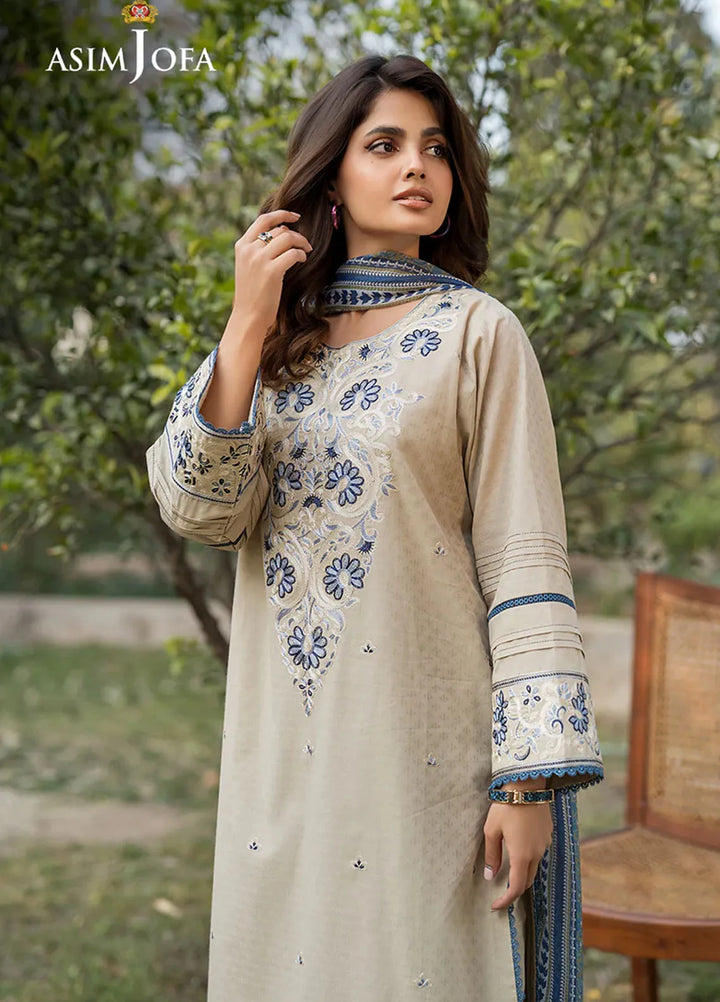 Asim Jofa Pret Embroidered Jacquard 3 Piece Suit AJPB-109