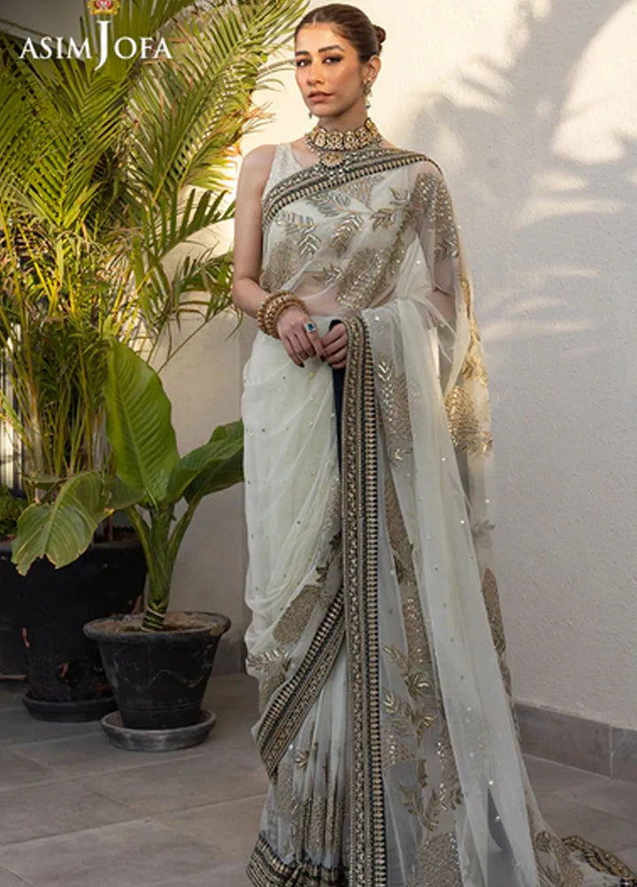 Asim Jofa Pret Embroidered Poly Net Saree AJJH-09