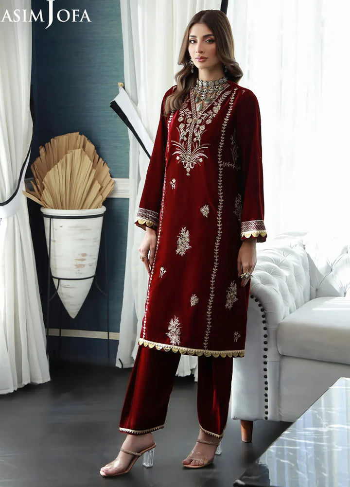Asim Jofa Pret Embroidered Velvet 2 Piece Suit AJVG-02