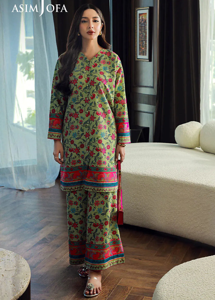 Asim Jofa Pret Printed Raw Silk 2 Piece Suit AJSS-16