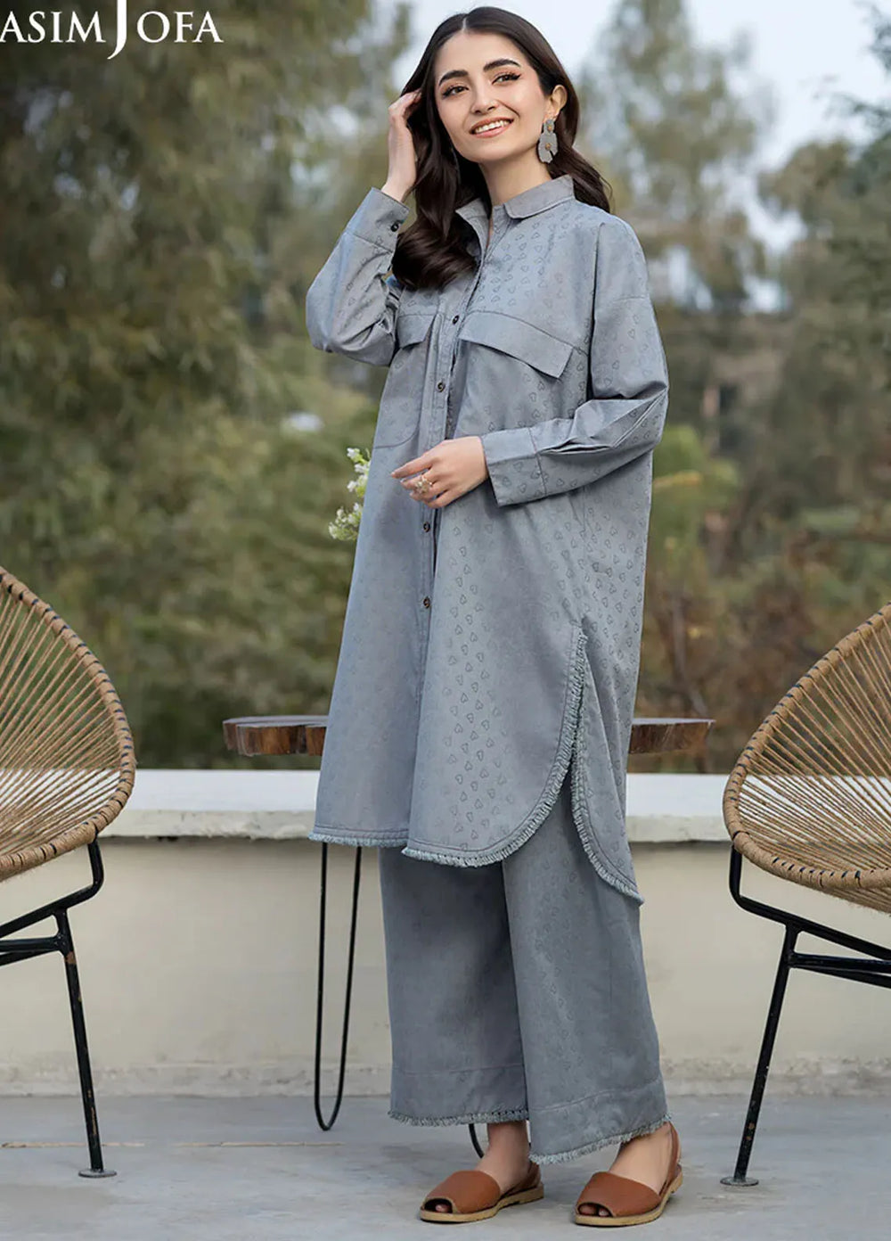 Asim Jofa Pret Solid Jacquard 2 Piece Suit AJPB-114