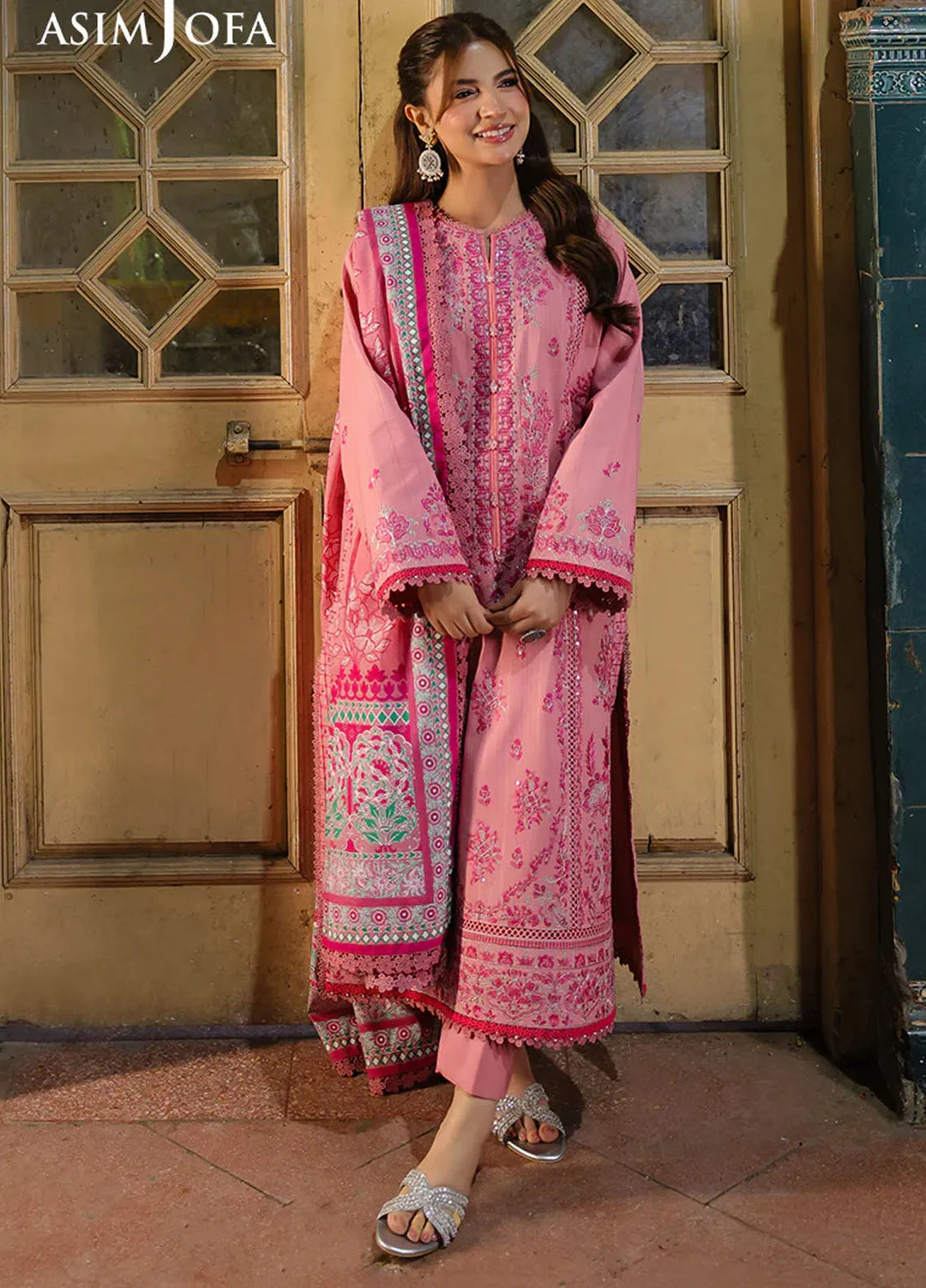 Asim Jofa Embroidered Jacquard Suits Unstitched 2 Piece AJ25ES AJUBF-02 - Summer Collection