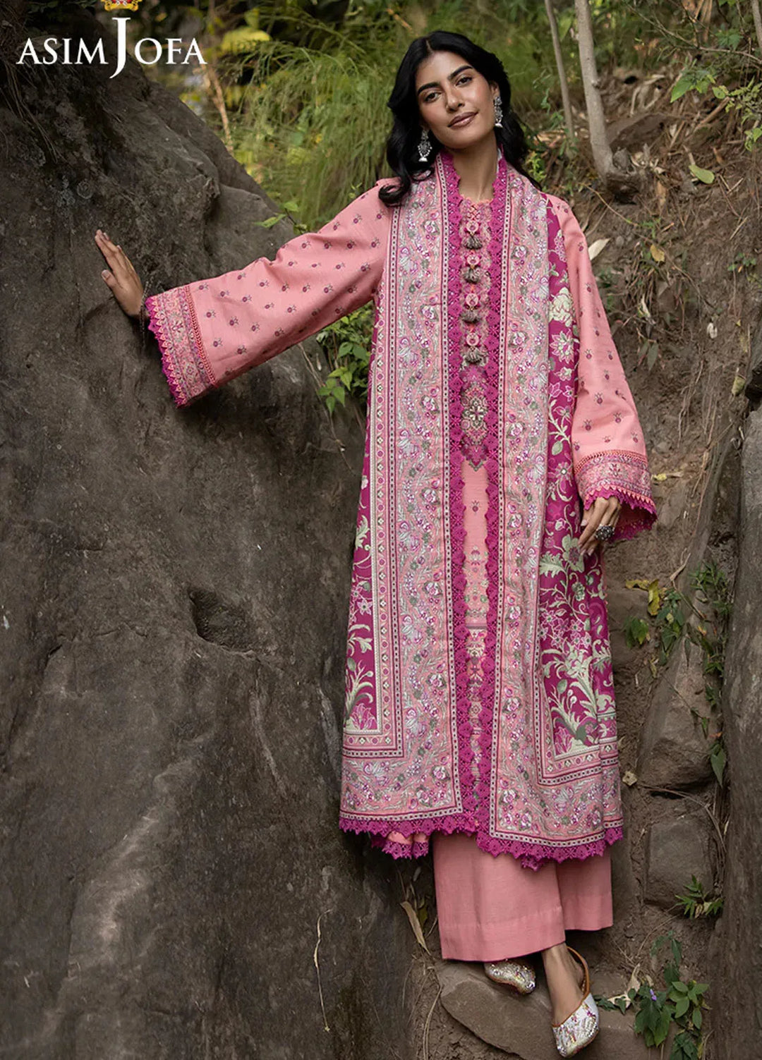 Asim Jofa Printed Khaddar Suits Unstitched 3 Piece AJ24UW AJUW-41 - Winter Collection