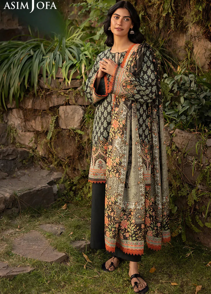 Asim Jofa Printed Khaddar Suits Unstitched 3 Piece AJ24UW AJUW-43 - Winter Collection