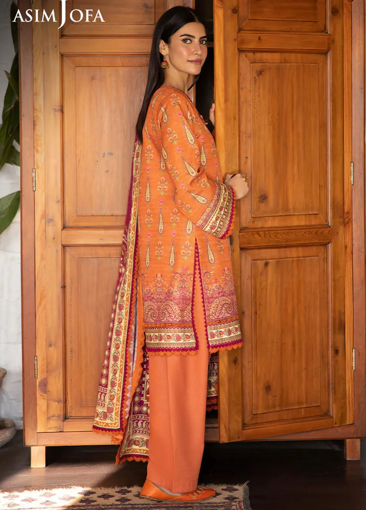 Asim Jofa Printed Khaddar Suits Unstitched 3 Piece AJ24UW AJUW-54 - Winter Collection