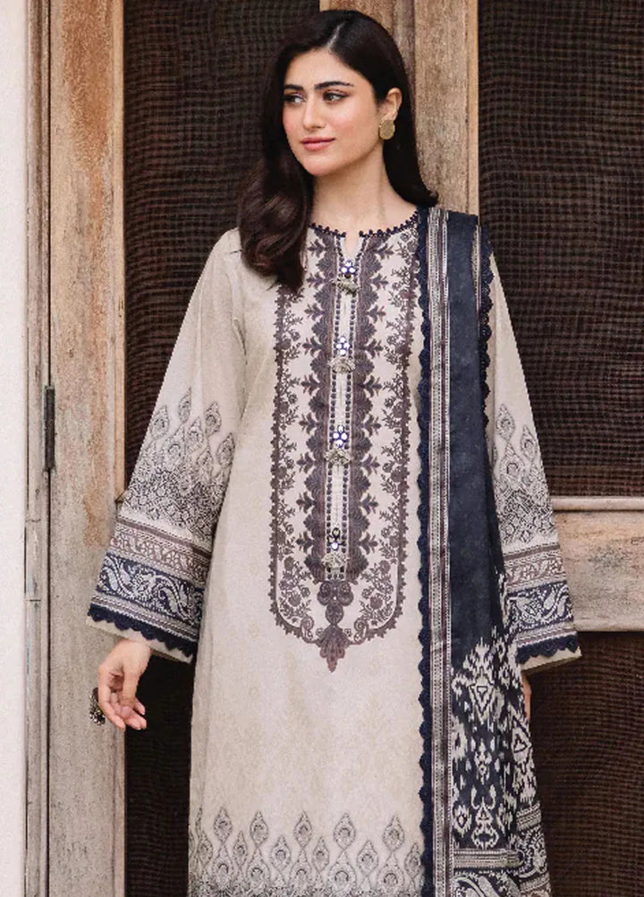 Asim Jofa Printed Lawn Suit Unstitched 3 Piece AJ24P2 AJBU-02 - Summer Collection