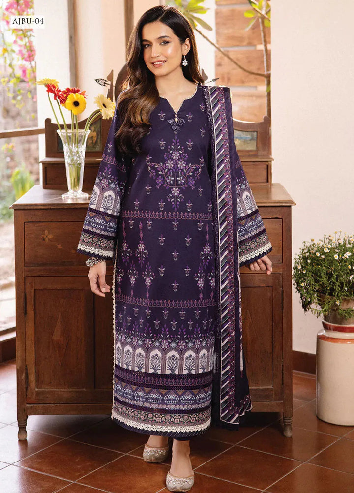 Asim Jofa Printed Lawn Suit Unstitched 3 Piece AJ24P2 AJBU-04 - Summer Collection