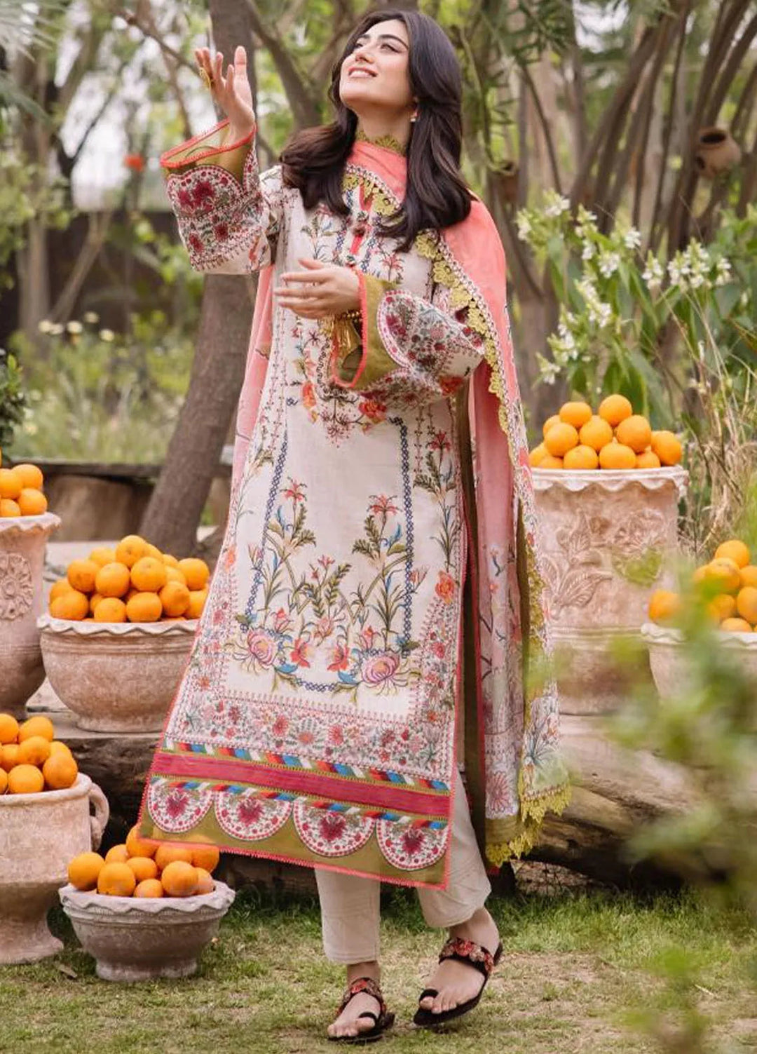 Asim Jofa Printed Lawn Suit Unstitched 3 Piece AJ24P2 AJBU-08 - Summer Collection