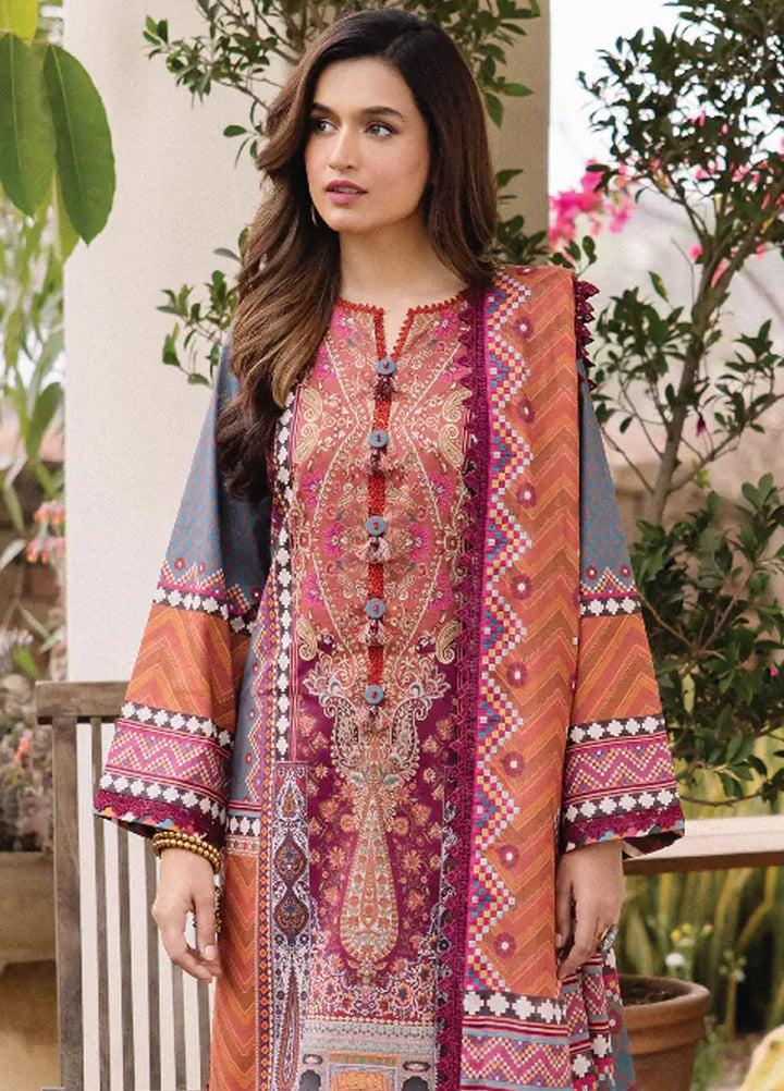 Asim Jofa Printed Lawn Suit Unstitched 3 Piece AJ24P2 AJBU-10 - Summer Collection