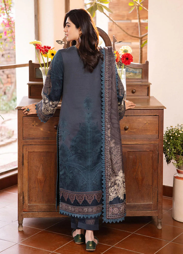 Asim Jofa Printed Lawn Suit Unstitched 3 Piece AJ24P2 AJBU-11 - Summer Collection