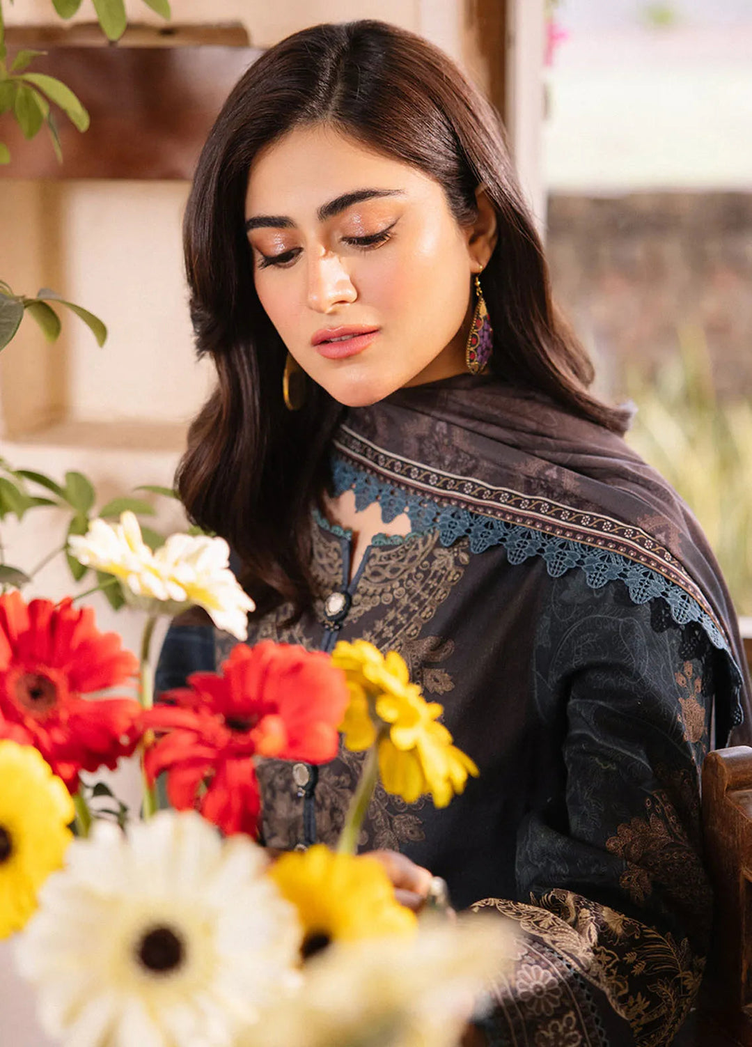 Asim Jofa Printed Lawn Suit Unstitched 3 Piece AJ24P2 AJBU-11 - Summer Collection