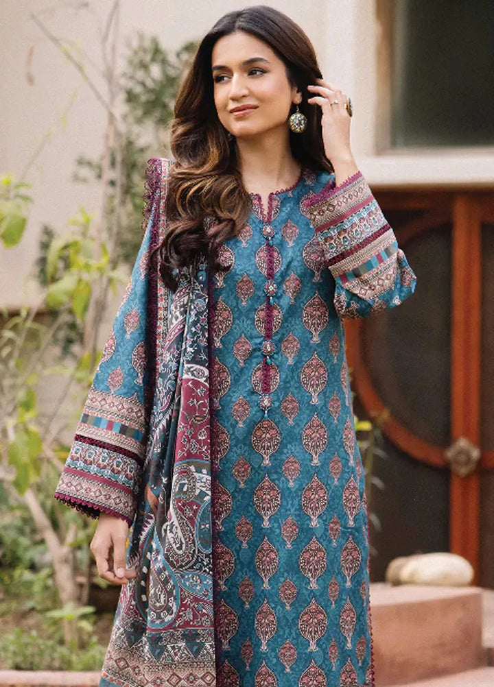 Asim Jofa Printed Lawn Suit Unstitched 3 Piece AJ24P2 AJBU-14 - Summer Collection