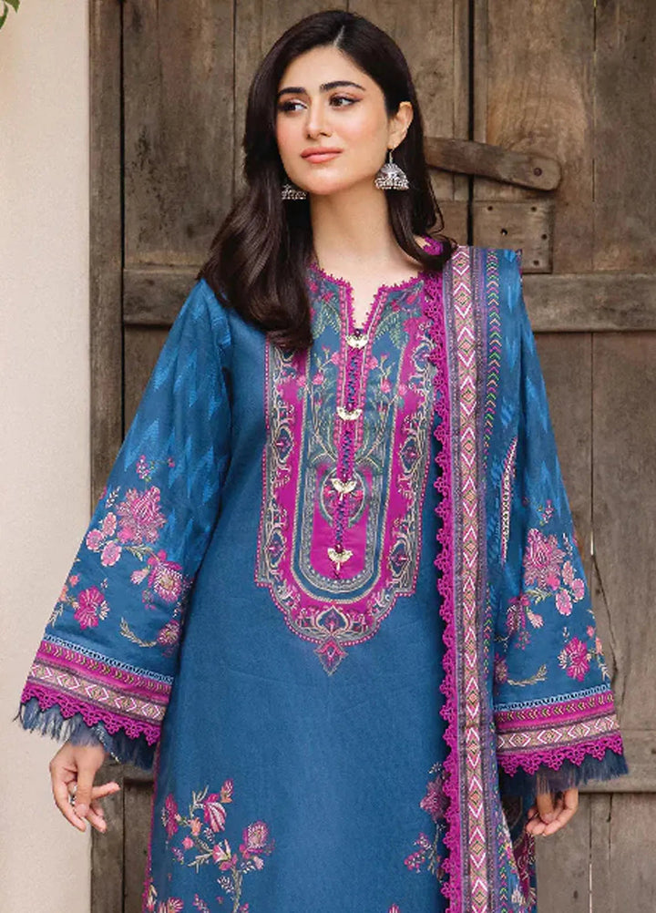 Asim Jofa Printed Lawn Suit Unstitched 3 Piece AJ24P2 AJBU-16 - Summer Collection