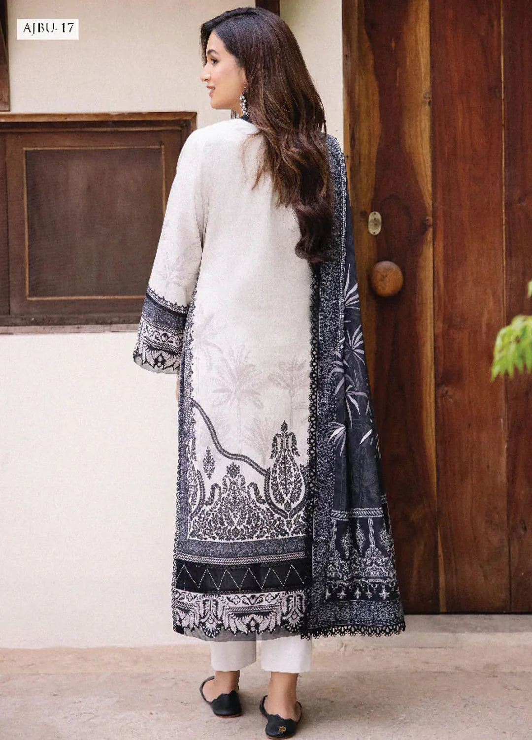 Asim Jofa Printed Lawn Suit Unstitched 3 Piece AJ24P2 AJBU-17 - Summer Collection